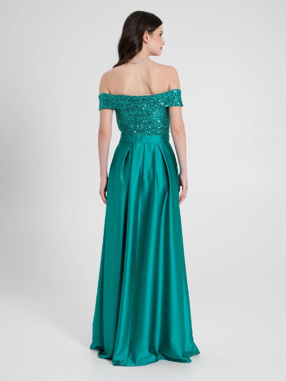 Rinascimento Abito Lungo Paillettes & Raso Donna Offerte