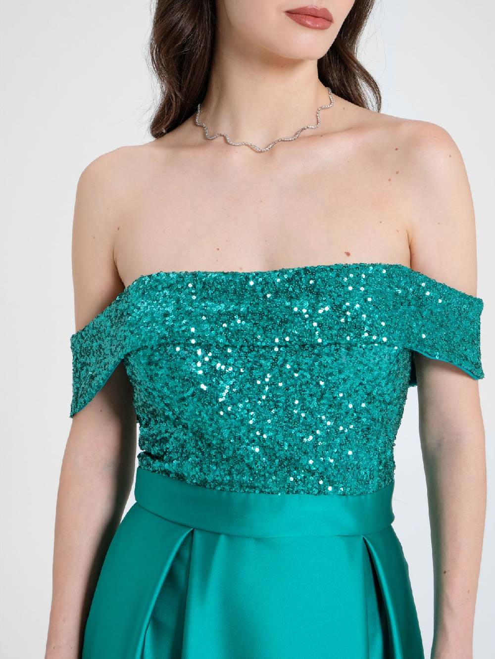 Rinascimento Abito Lungo Paillettes & Raso Donna Offerte