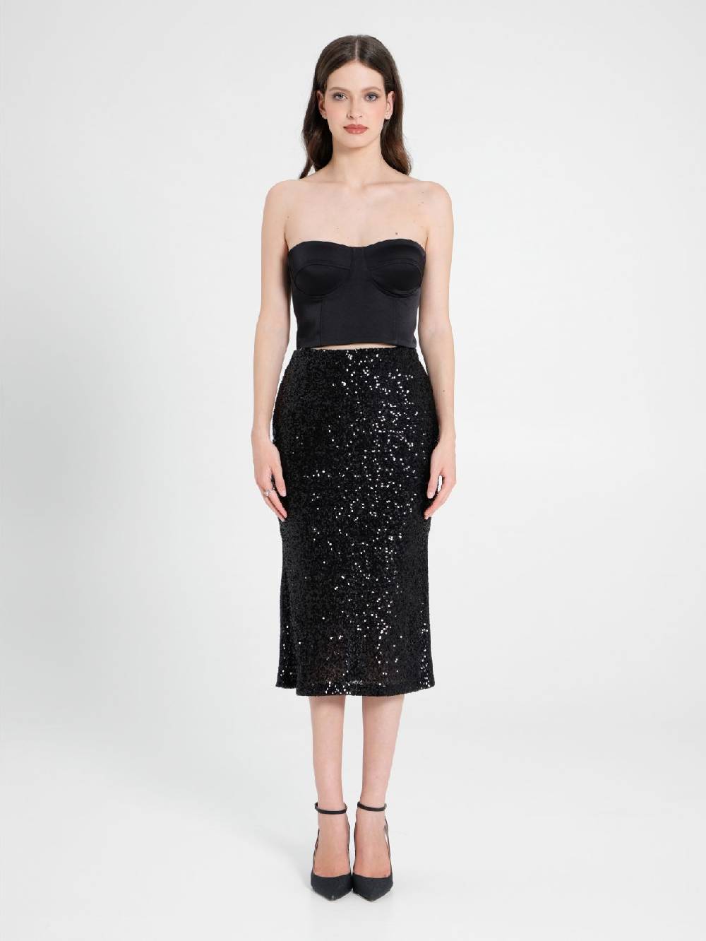 Rinascimento Gonna Longuette in Paillettes Hotsell