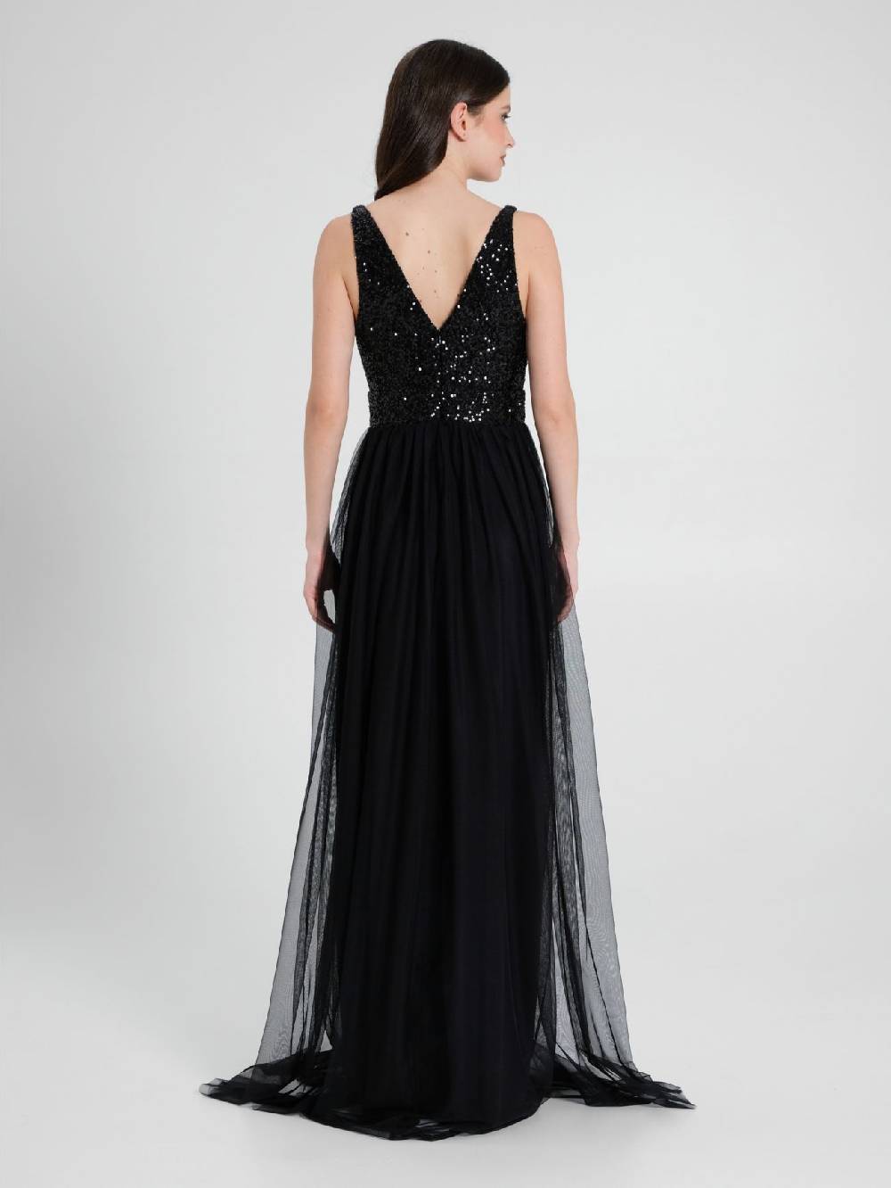 Rinascimento Abito Lungo Paillettes & Tulle Sconto di tempo limitato