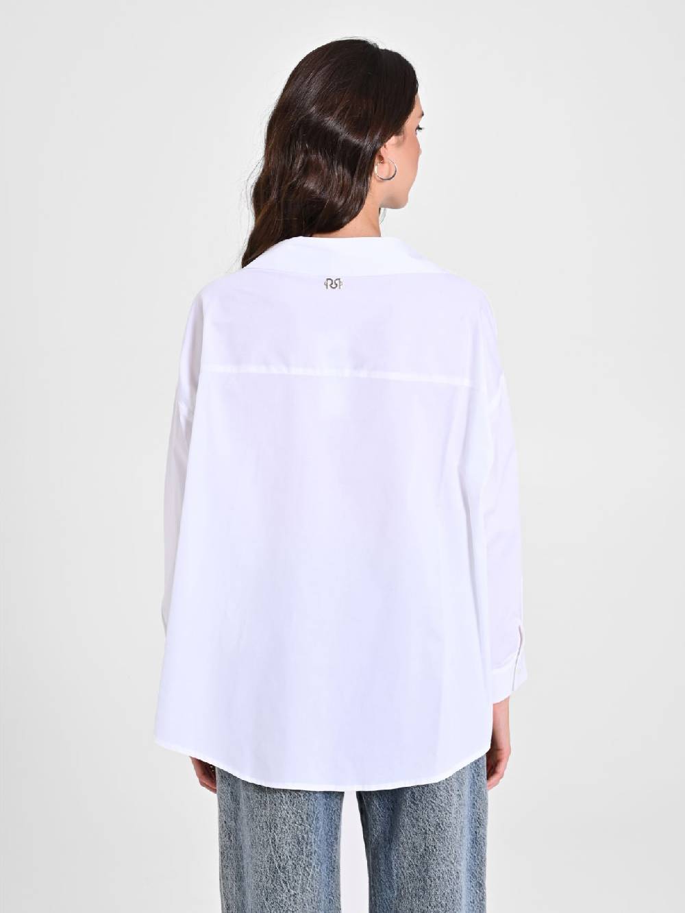 Rinascimento Camicia in Cotone con Collo Aperto Offerta speciale