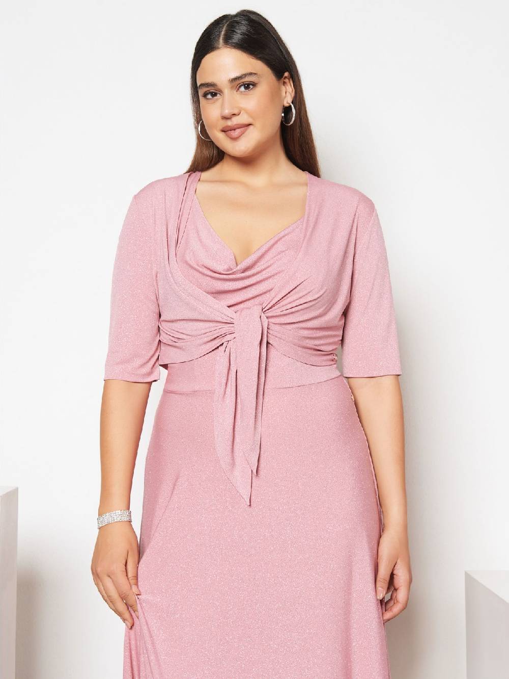 Rinascimento Coprispalle Curvy Microglitter Rosa Offerta esclusiva