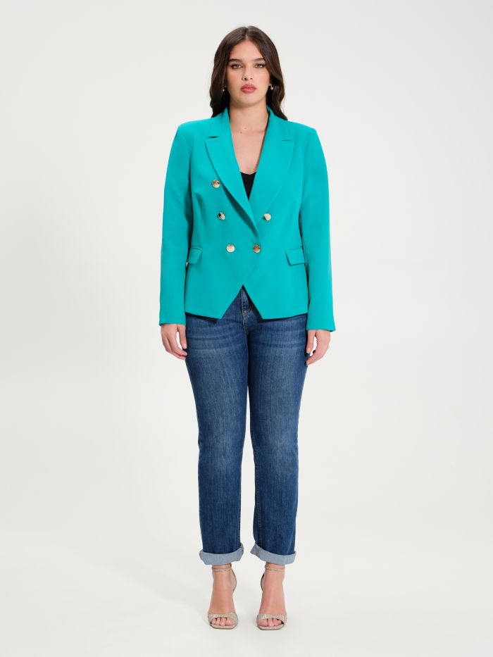 Rinascimento Giacca Curvy 6 Bottoni Verde Pavone Cyber Monday