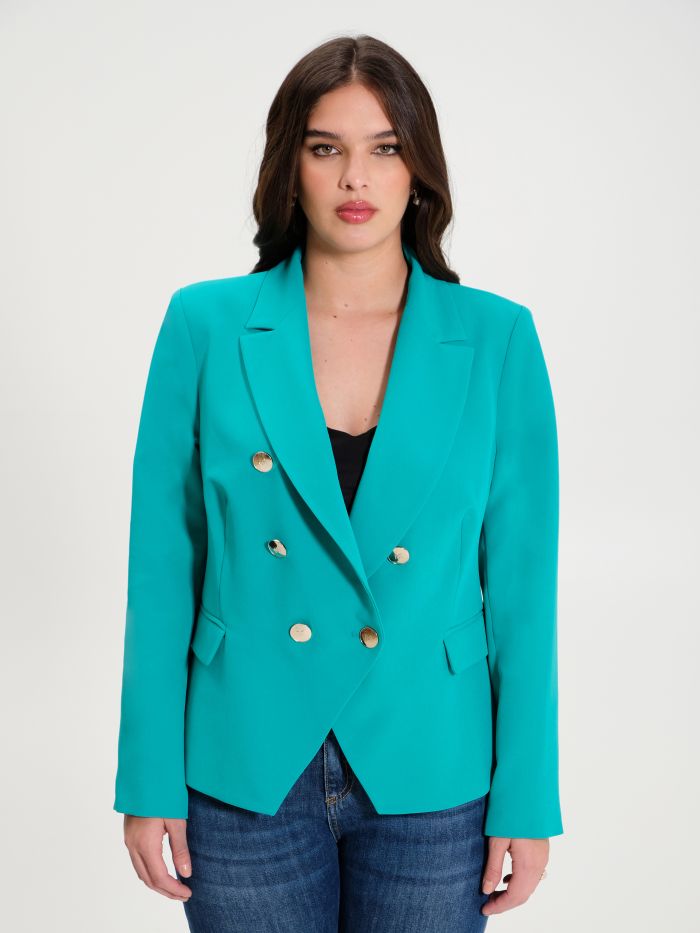 Rinascimento Giacca Curvy 6 Bottoni Verde Pavone Cyber Monday