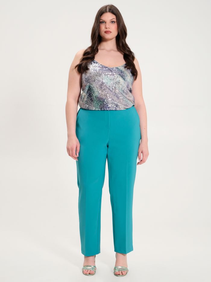 Rinascimento Pantaloni Curvy Verde Offerta Pasqua
