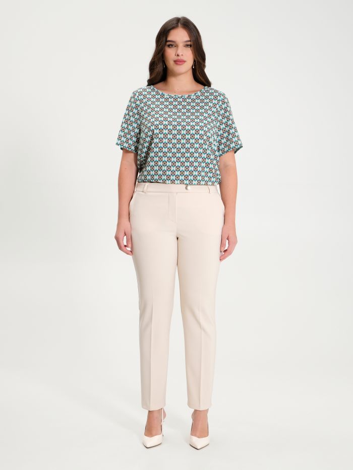 Rinascimento Pantaloni Curvy Beige Offerta Giorno del Papà