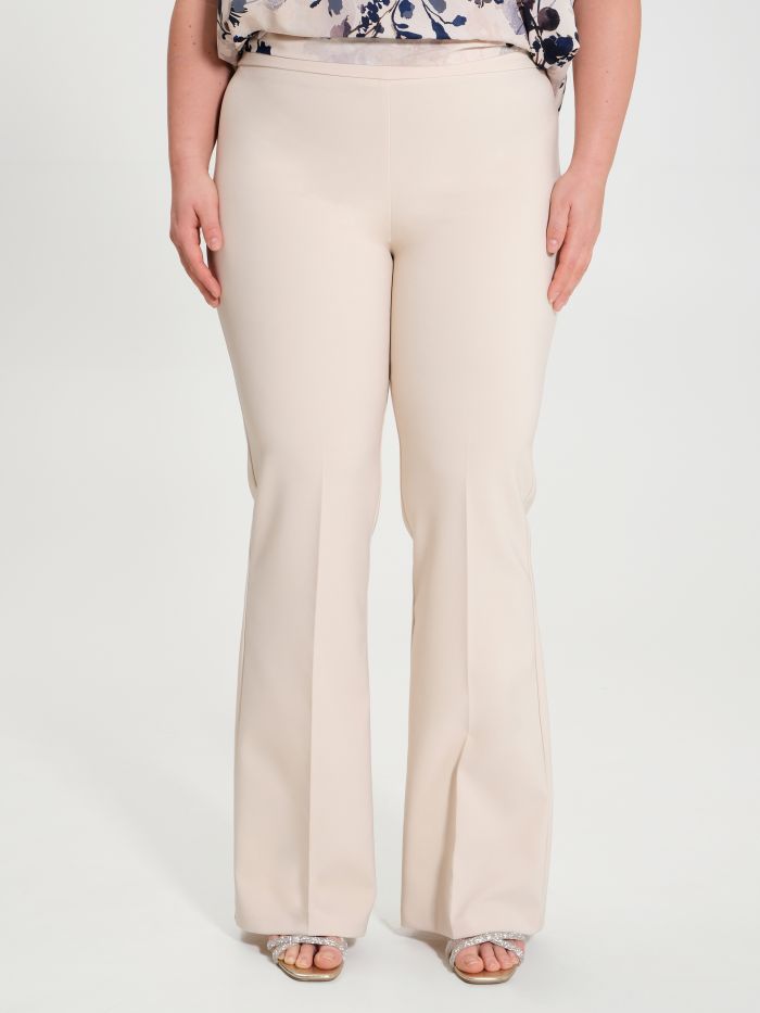 Rinascimento Pantaloni Curvy a Palazzo in Tessuto Tecnico Offerta San Valentino