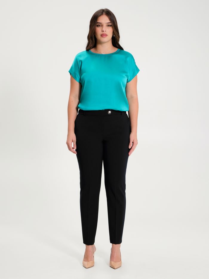 Rinascimento Pantaloni Curvy Nero Vendita calda
