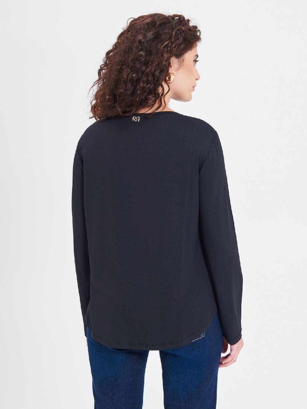 Rinascimento Blusa Curvy Envers Satin Nera Offerte esclusive