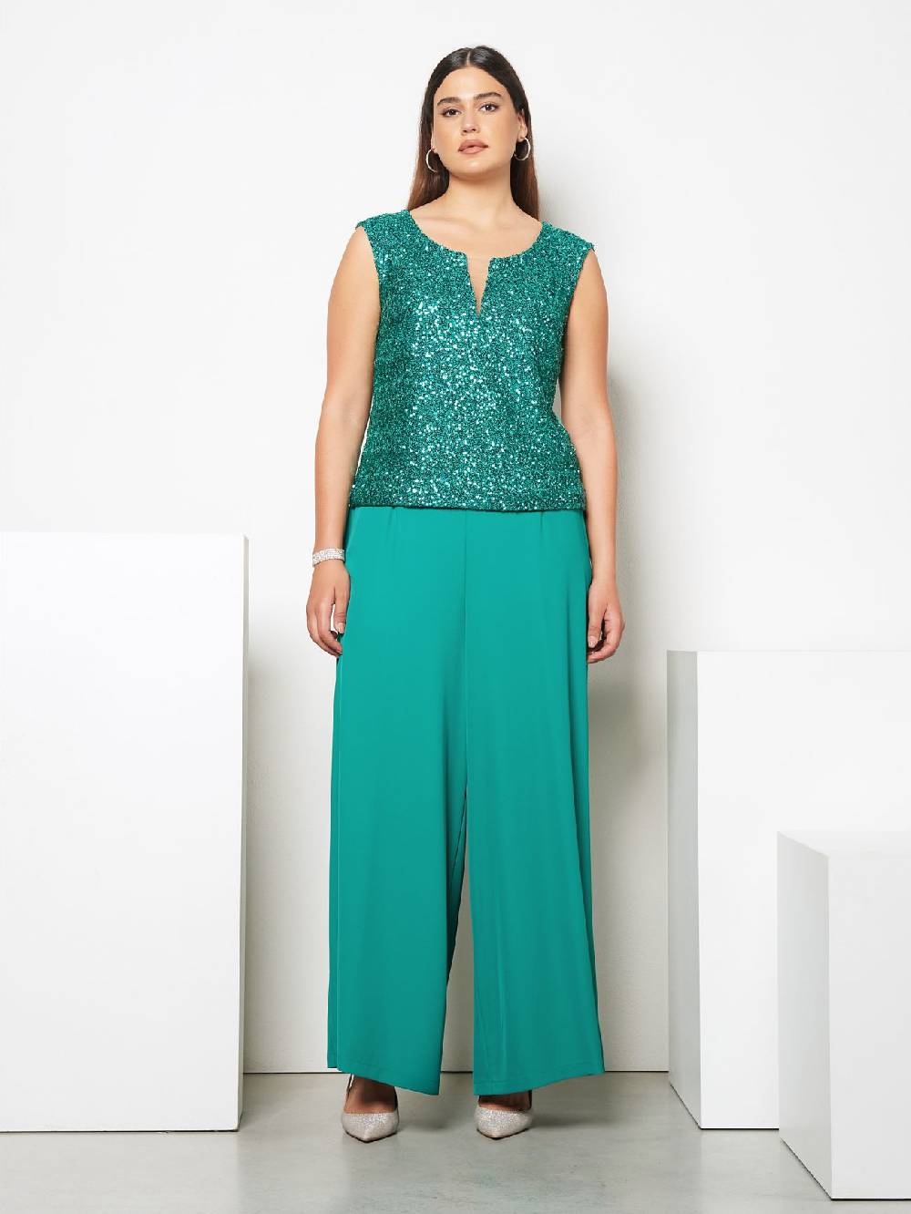 Rinascimento Top Curvy Paillettes Grandi sconti