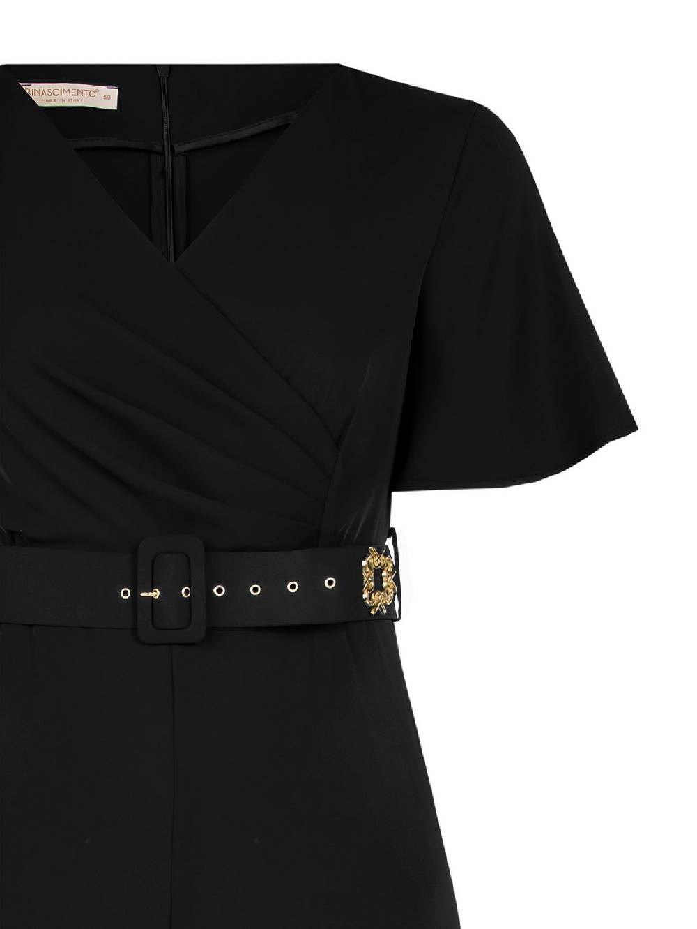 Rinascimento Tuta Curvy con Cintura Nero ACQUISTA ORA