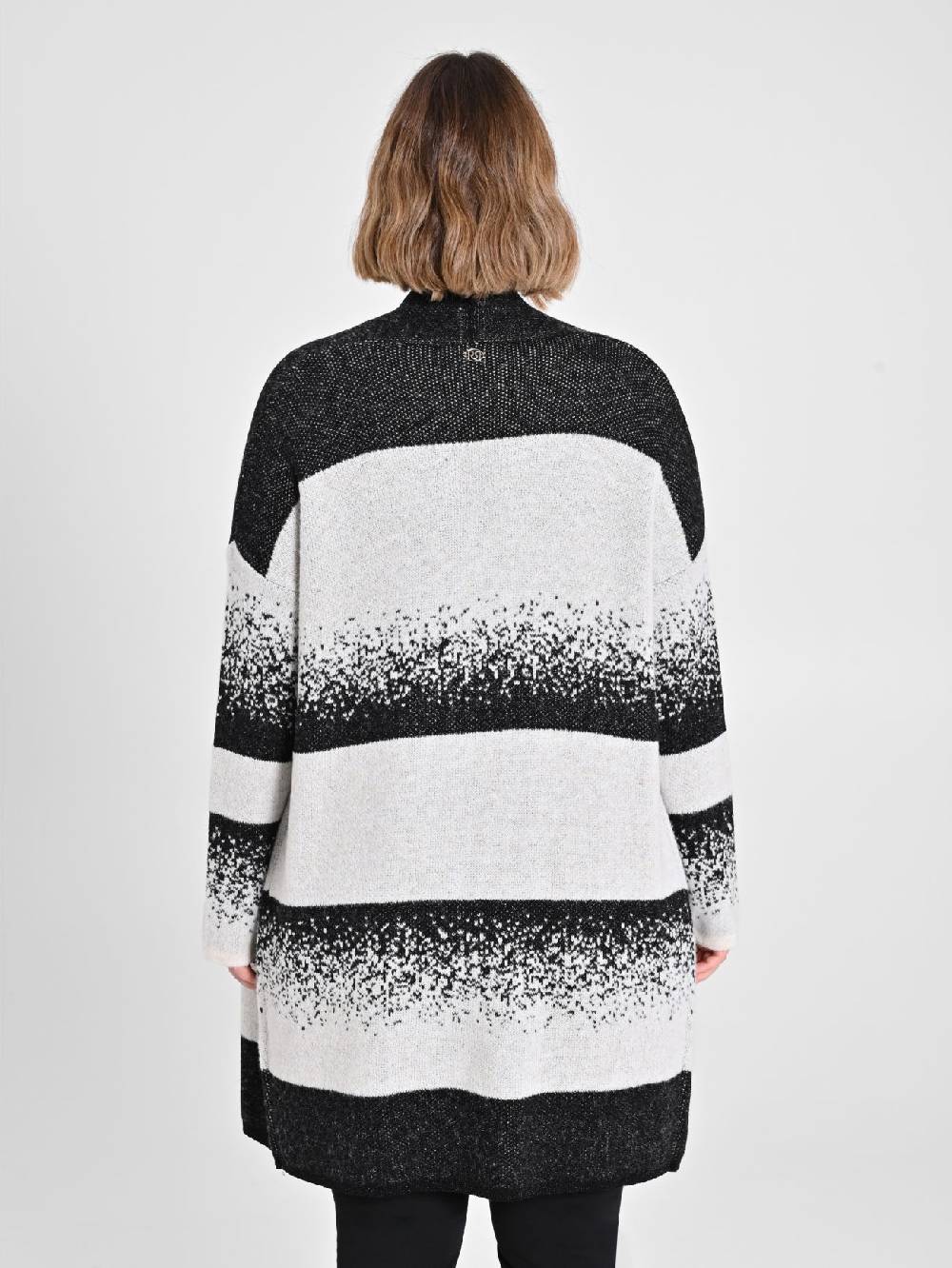 Rinascimento Cardigan Curvy Black & White Solo un giorno rimasto