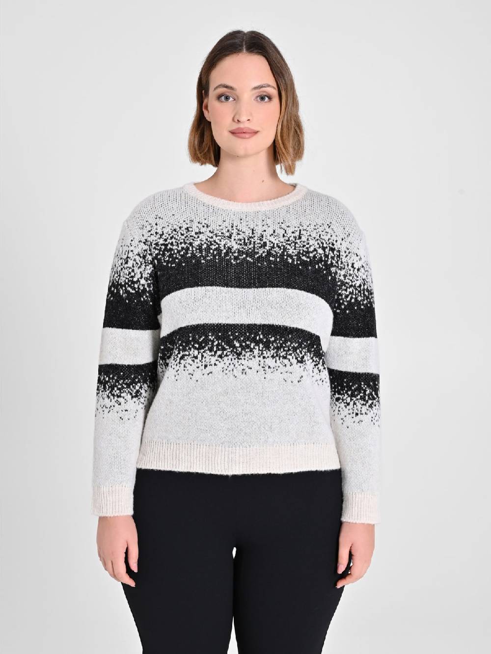 Rinascimento Maglione Curvy Black & White Super sconto