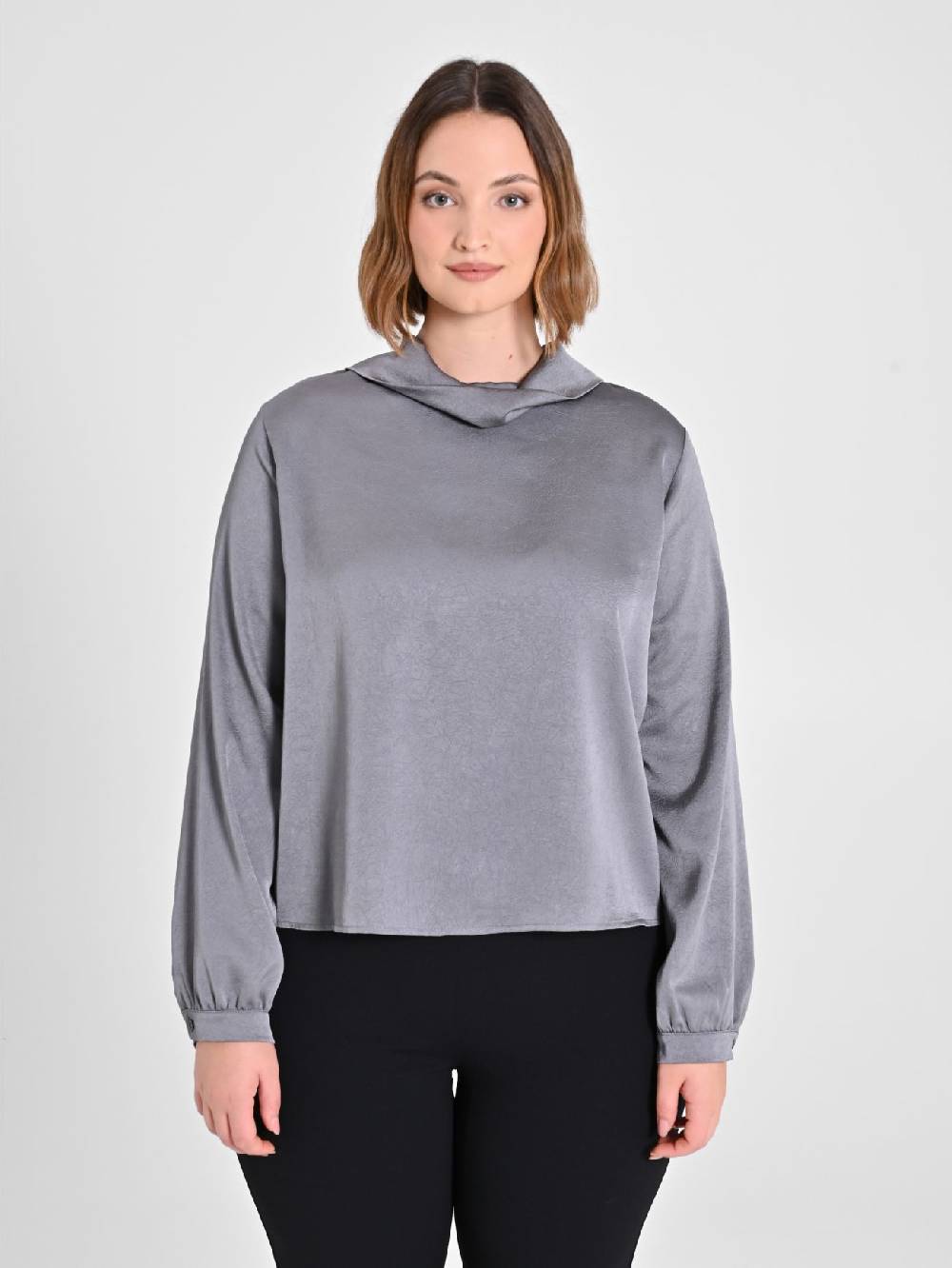 Rinascimento Blusa Grigia Curvy 50% di sconto con spedizione gratuita