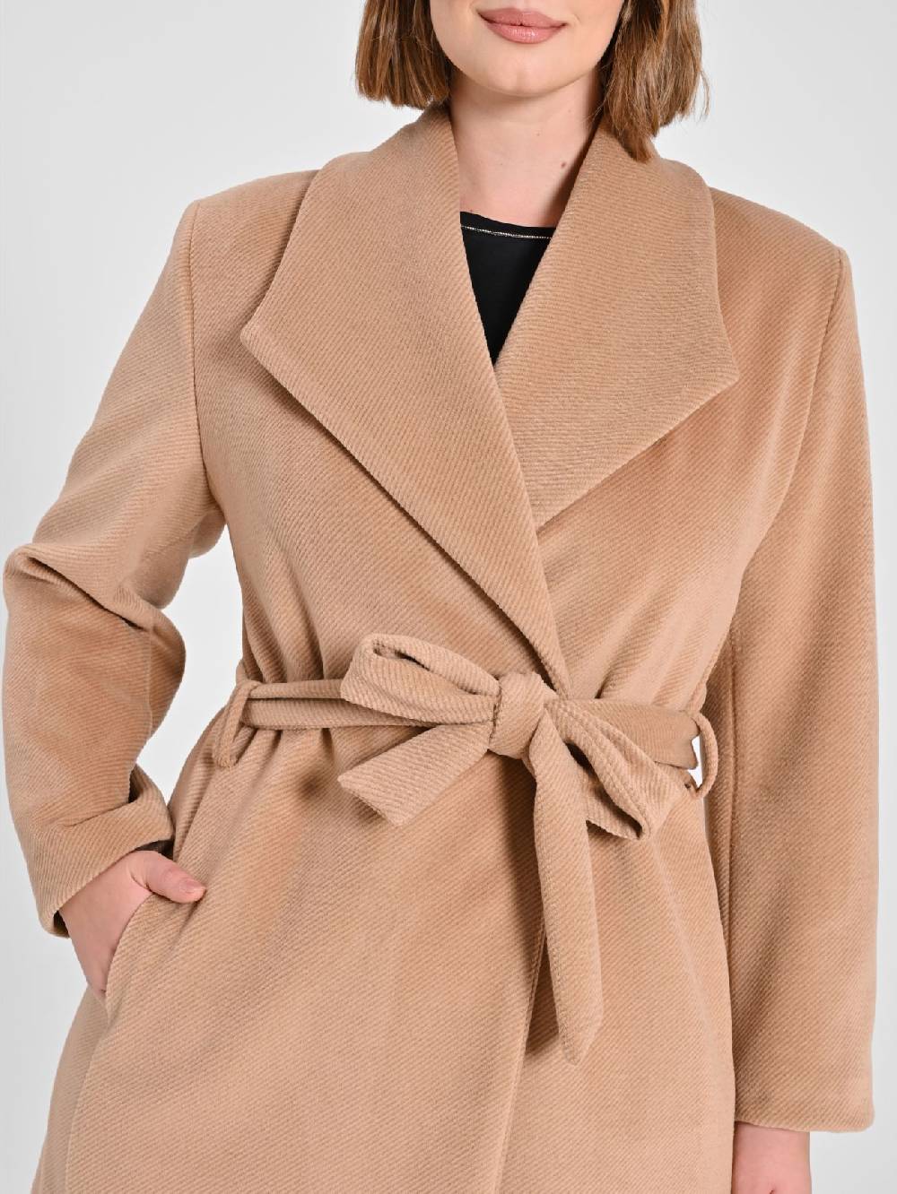 Rinascimento Cappotto Curvy Vestaglia Cammello Limitato a 3 giorni