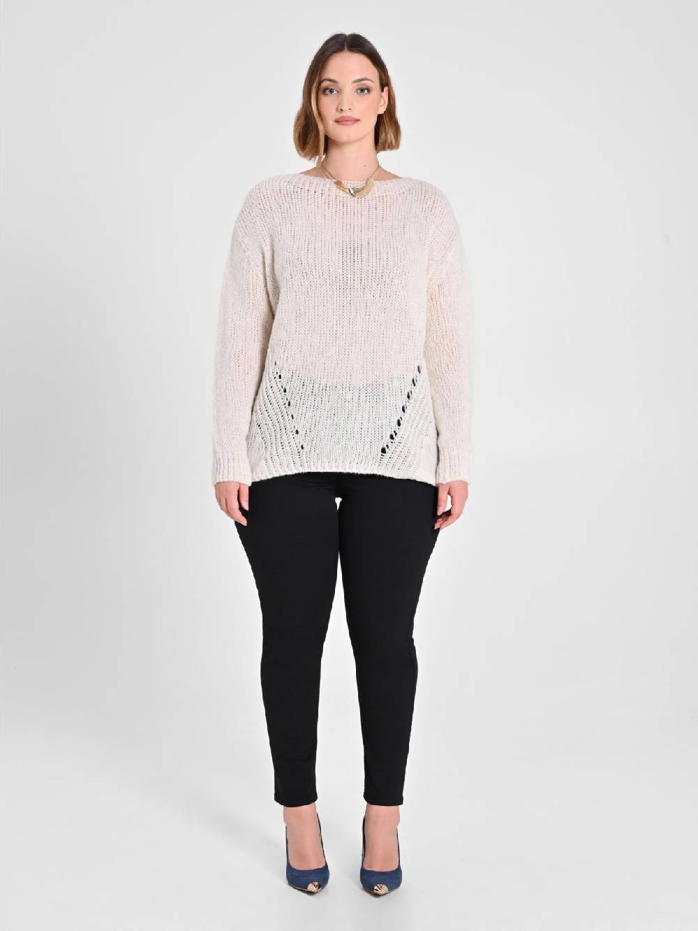 Rinascimento Maglioncino Curvy Bianco Black Friday Prezzi