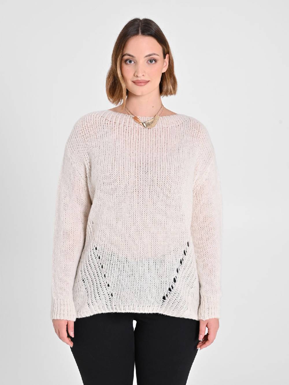 Rinascimento Maglioncino Curvy Bianco Black Friday Prezzi
