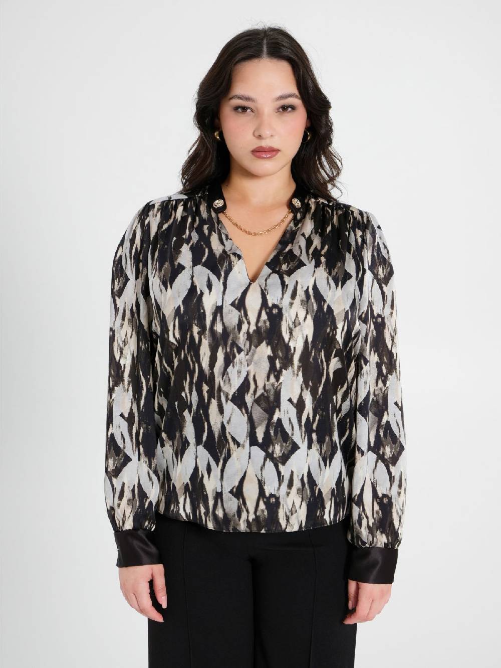 Rinascimento Blusa Curvy stampa Black & White Offerte