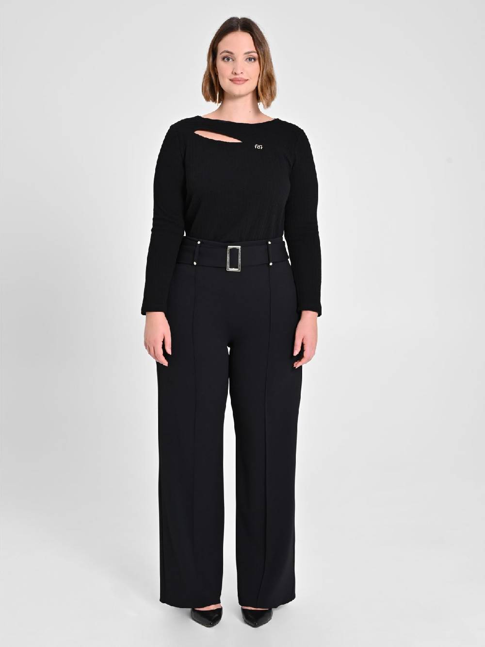 Rinascimento Pantaloni Curvy Neri Prezzo di fabbrica
