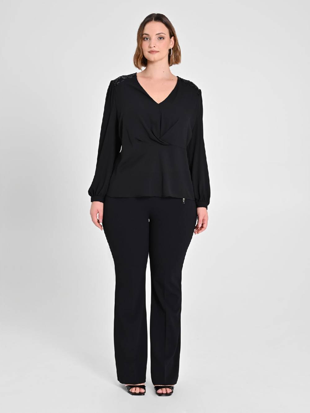 Rinascimento Pantaloni Curvy Neri Comprare a buon mercato