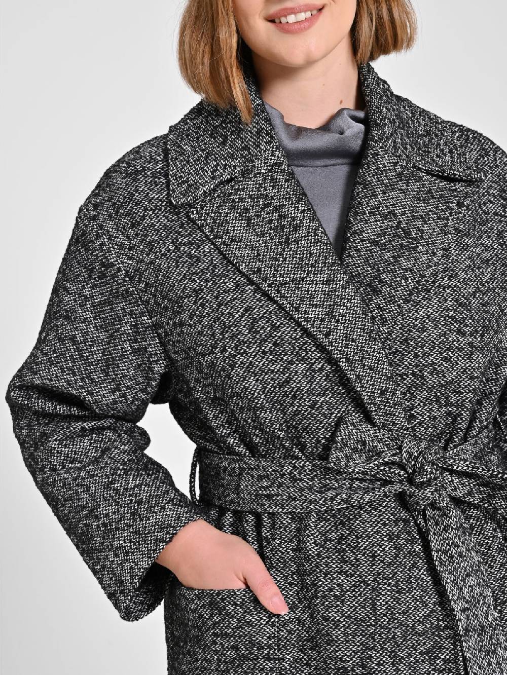 Rinascimento Cappotto Curvy Black & White Fornitura limitata
