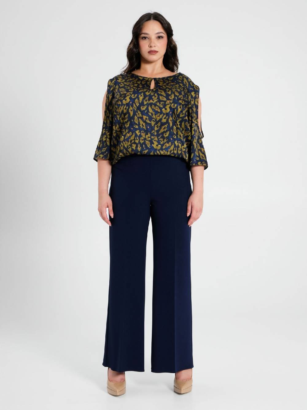 Rinascimento Pantaloni Curvy Palazzo Blu Vendite stagionali