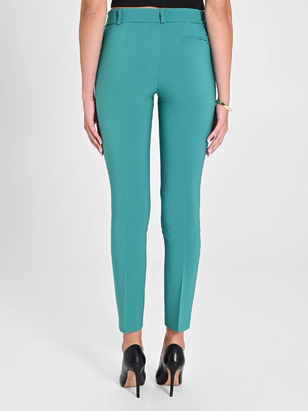 Rinascimento Pantaloni Straight in Tessuto Tecnico Verde Giada Offerta natalizia