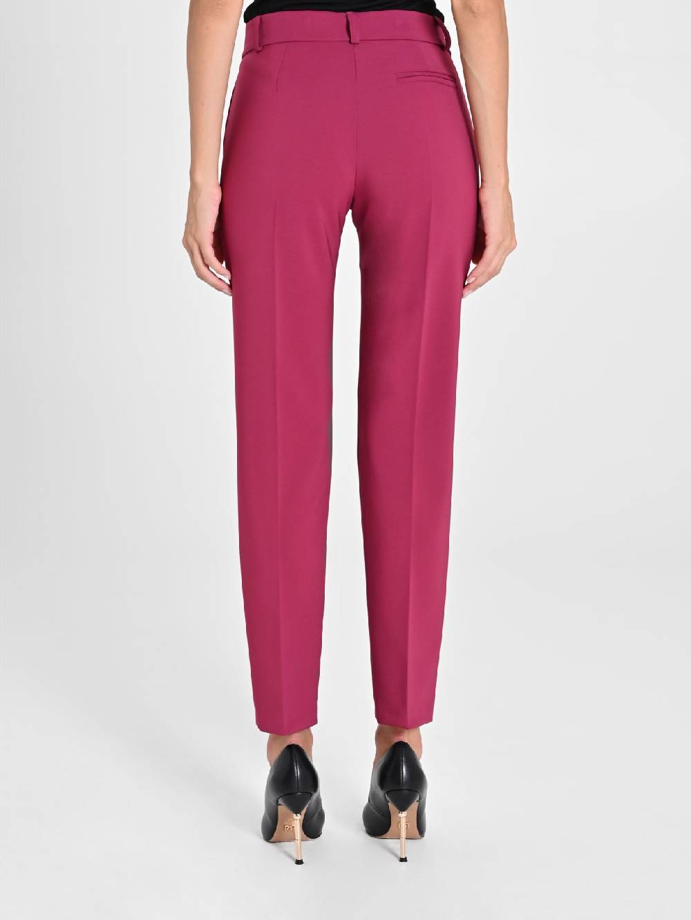 Rinascimento Pantaloni Straight in Tessuto Tecnico Bordeaux Offerta Pasqua