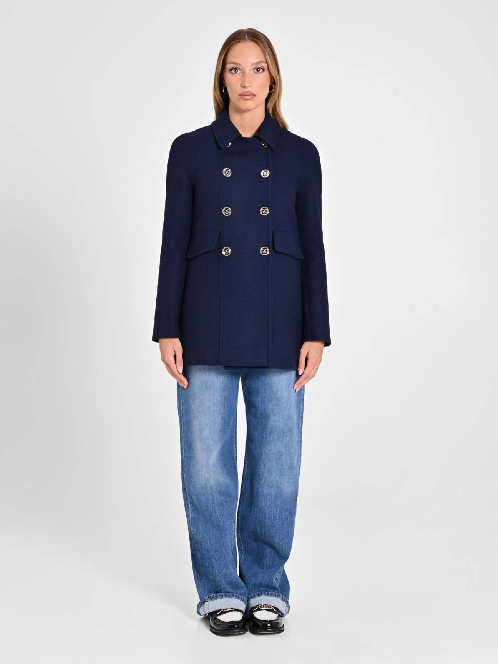 Rinascimento Cappotto Doppiopetto Blu Prezzo basso