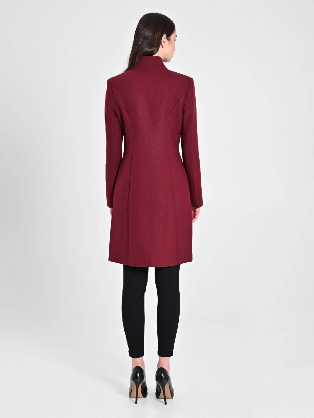 Rinascimento Cappotto Bordeaux con Collo in Piedi Super Saving Price