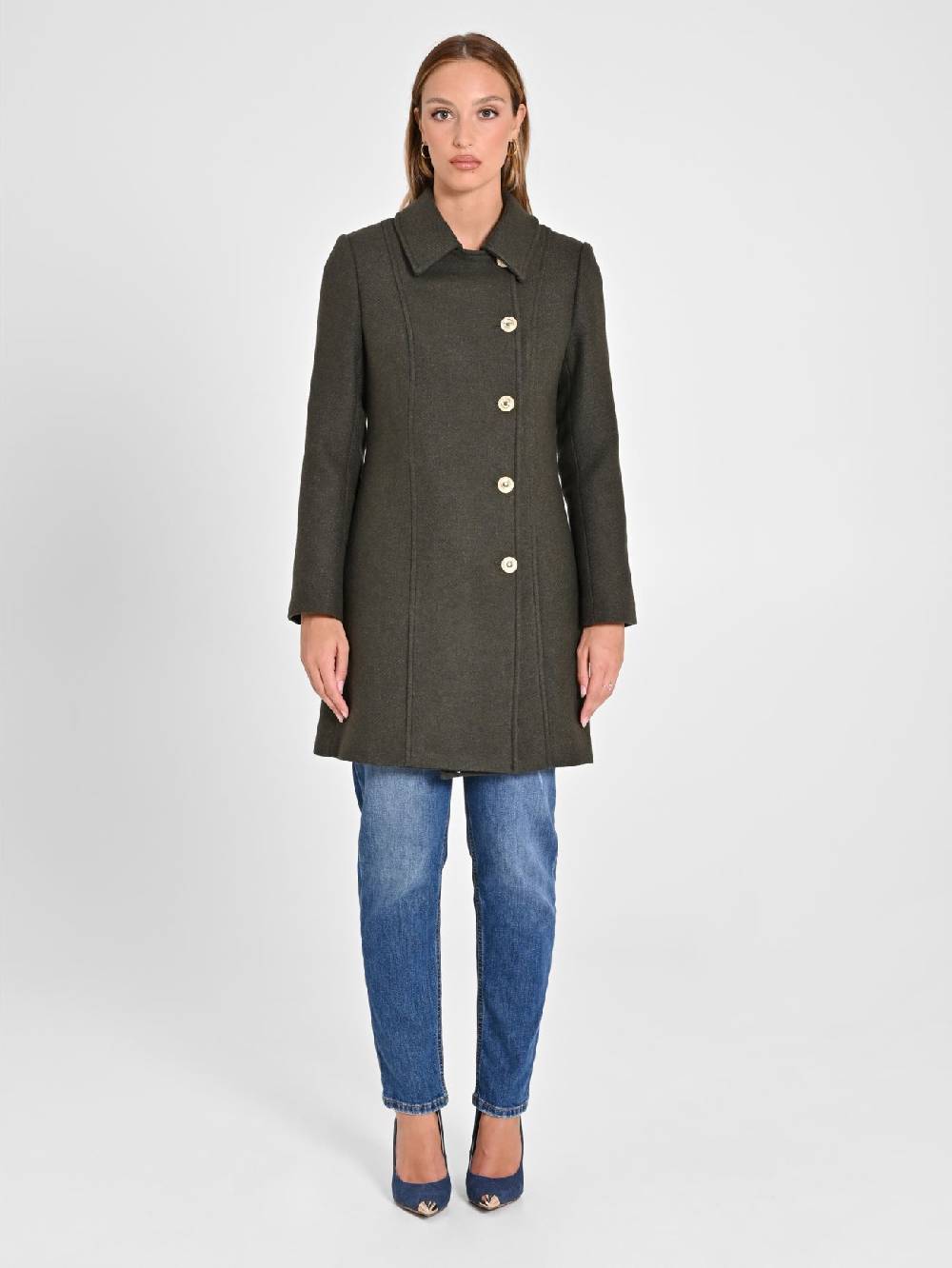 Rinascimento Cappotto Verde Muschio Ritorno libero