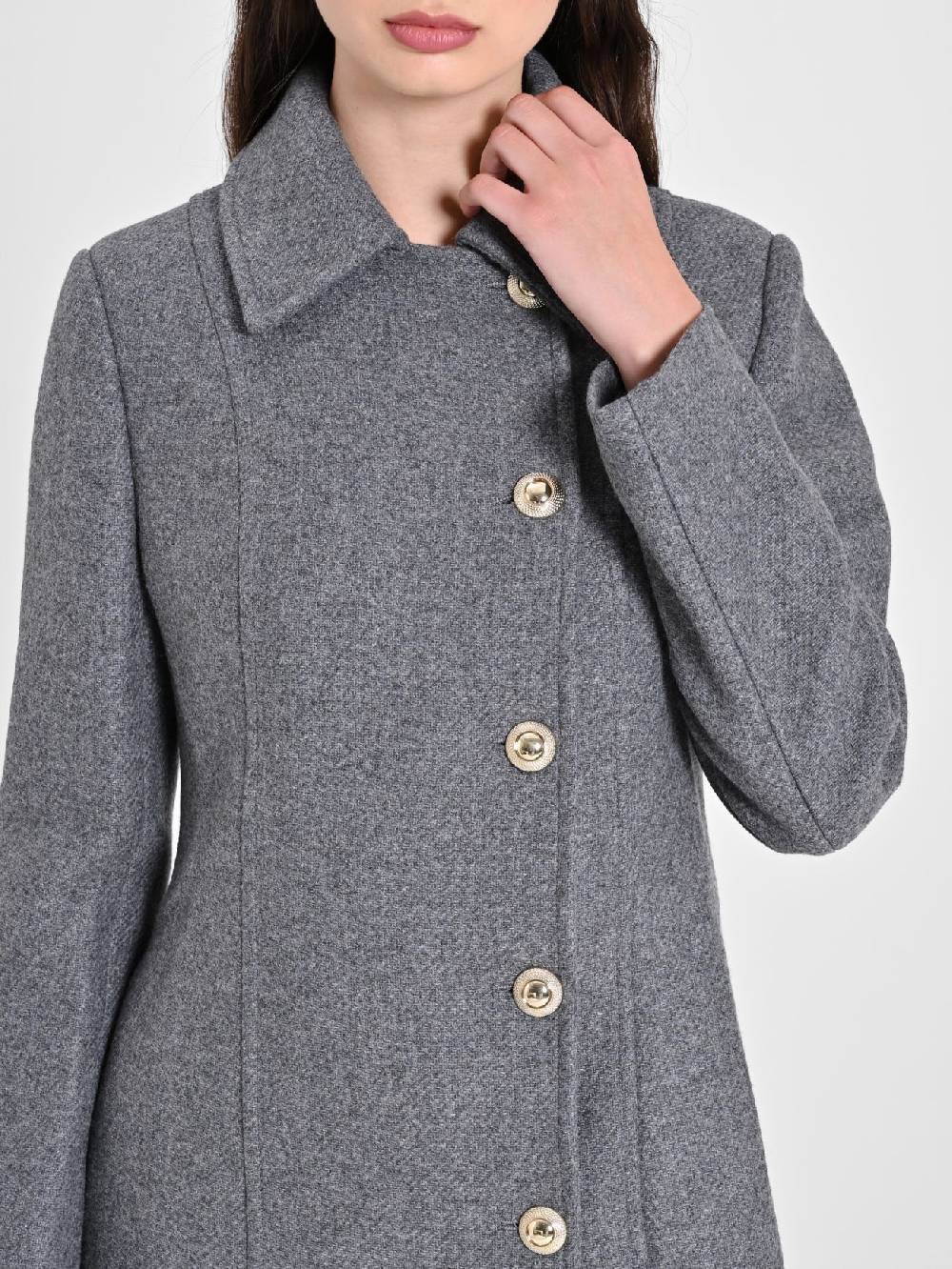 Rinascimento Cappotto Grigio con Bottoni Dorati Rilascio limitato