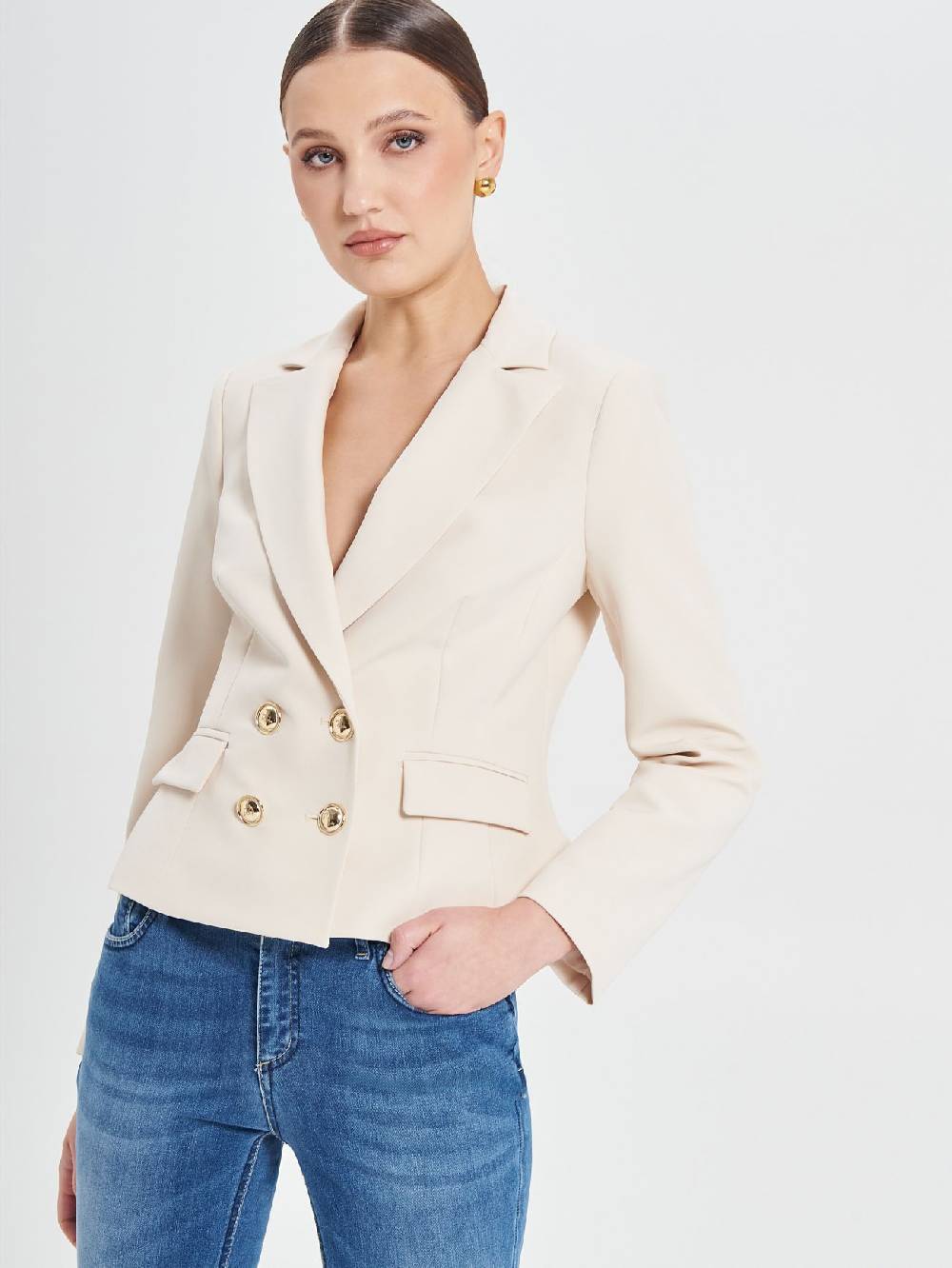 Rinascimento Giacca Doppiopetto Beige Donna Fino al 50% di sconto