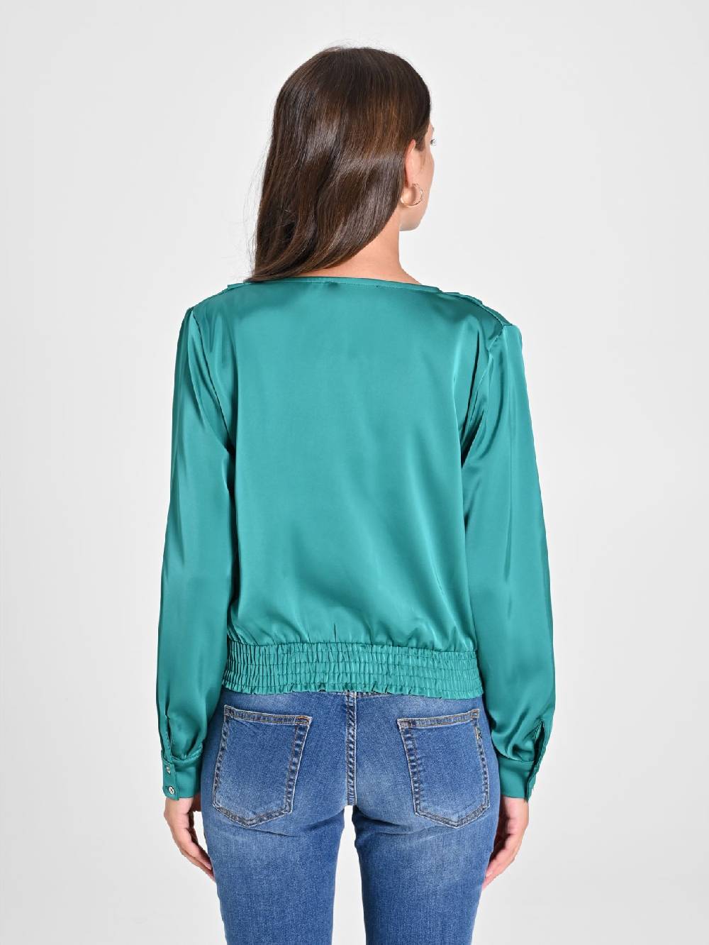 Rinascimento Blusa incrociata in Raso Super sconto