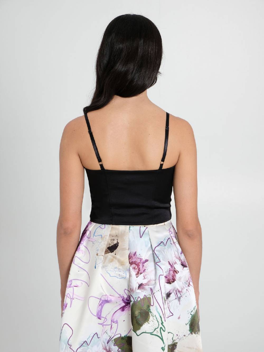 Rinascimento Top Bustier in Raso Strutturato Nero 50% di sconto per tempo limitato