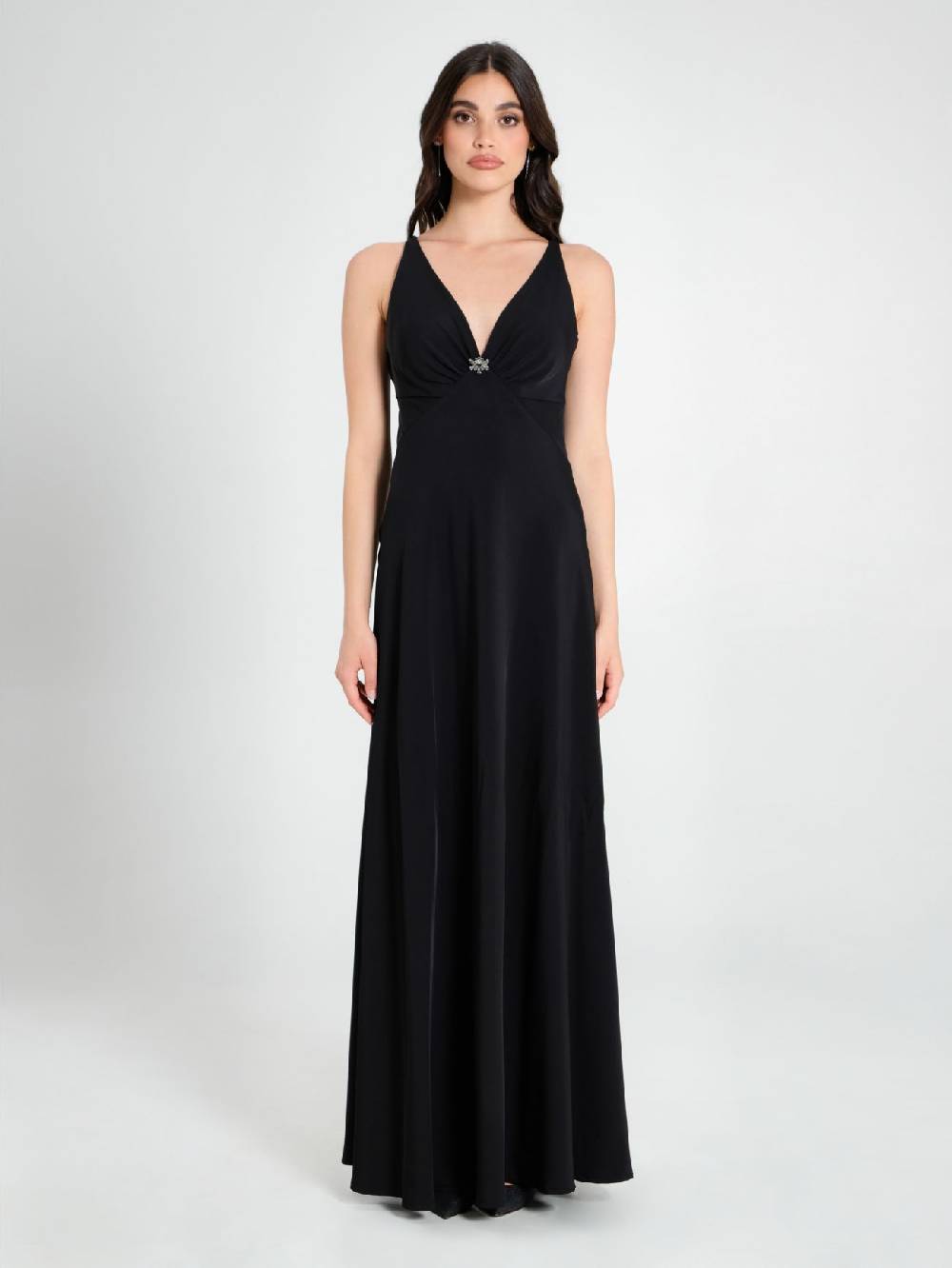 Rinascimento Abito Lungo in Cady Nero Shopping Online