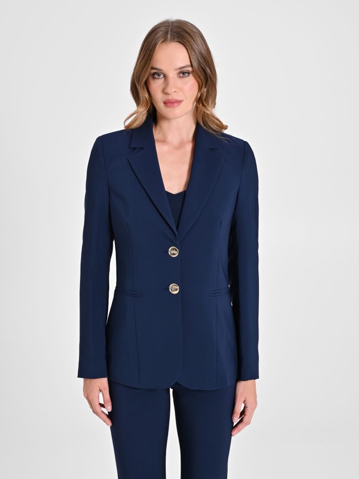 Rinascimento Giacca a Due Bottoni in Tessuto Tecnico color Blu Sconto
