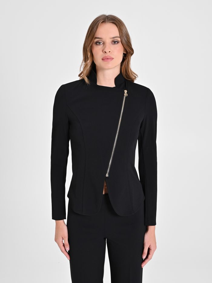 Rinascimento Giacca zip in scuba crèpe Donna In Vendita