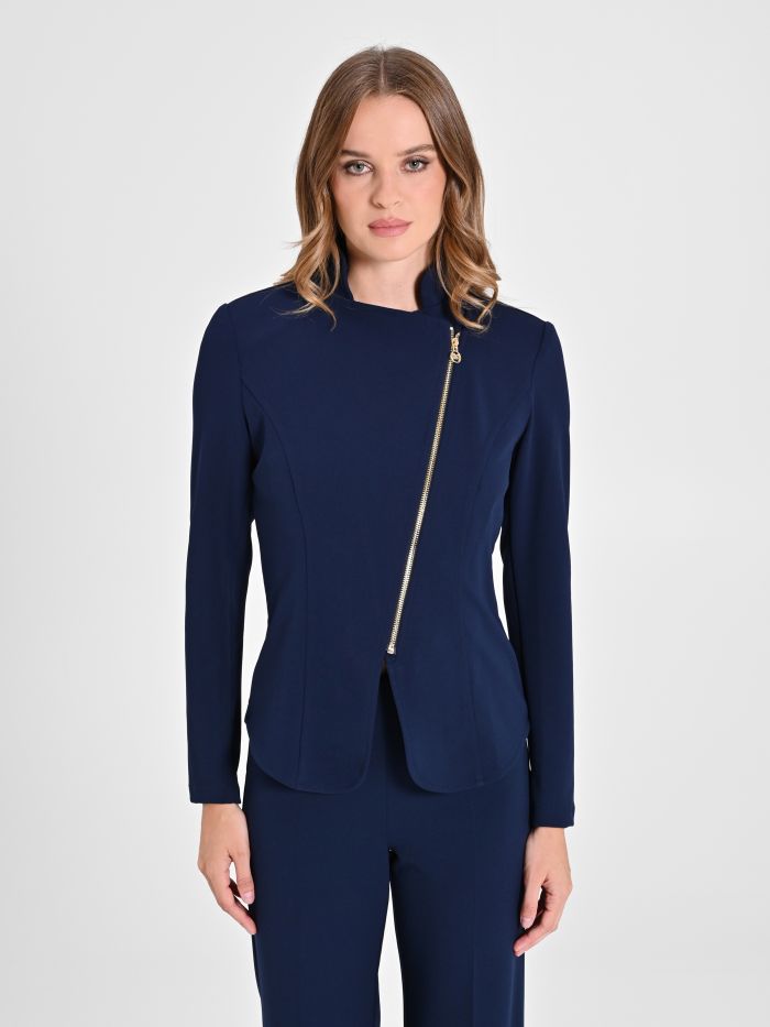 Rinascimento Giacca zip in scuba crèpe Saldi
