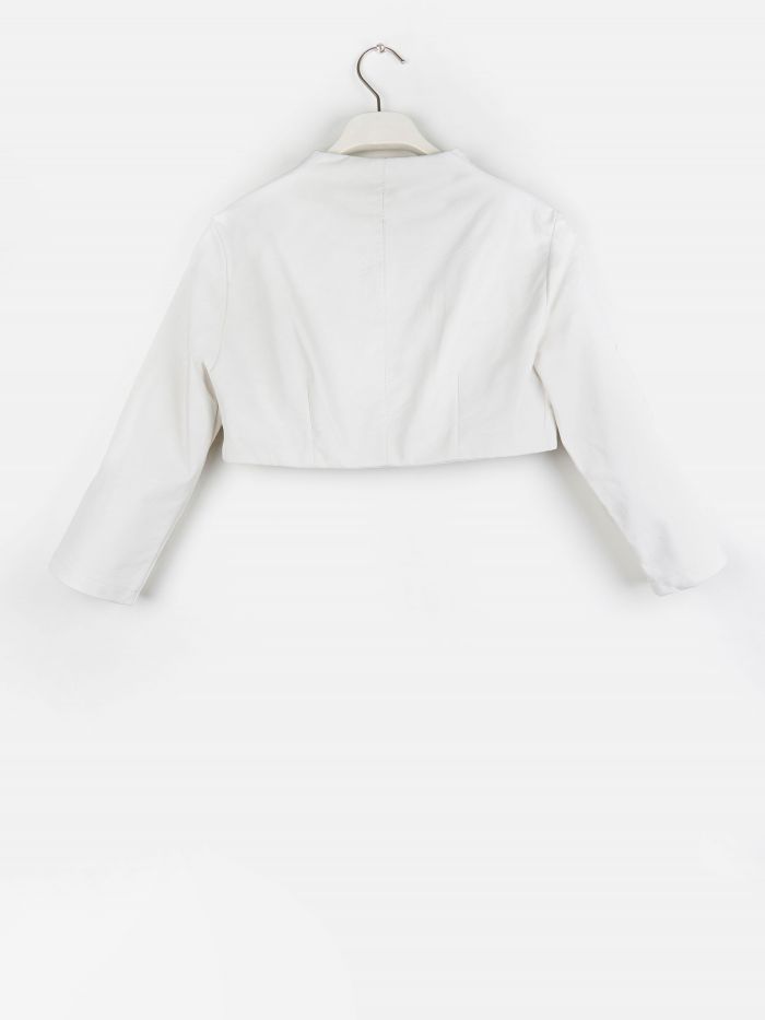 Rinascimento Coprispalle Basic in Simil Pelle color Bianco Donna Nuova