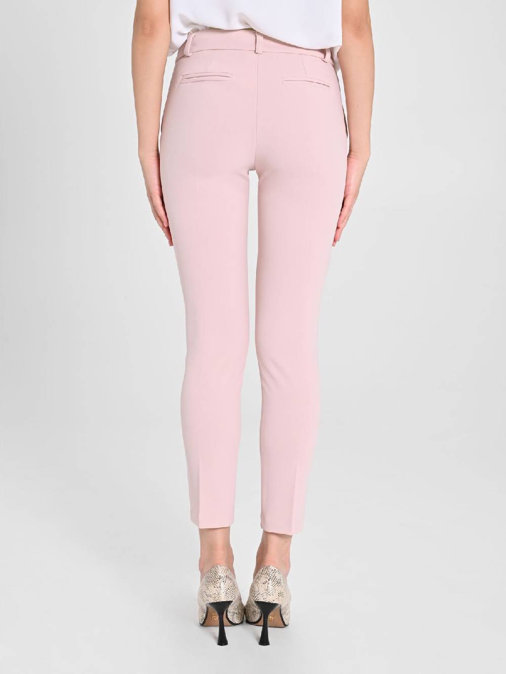 Rinascimento Pantaloni Straight in Scuba mano Crepe Rosa Grandi sconti