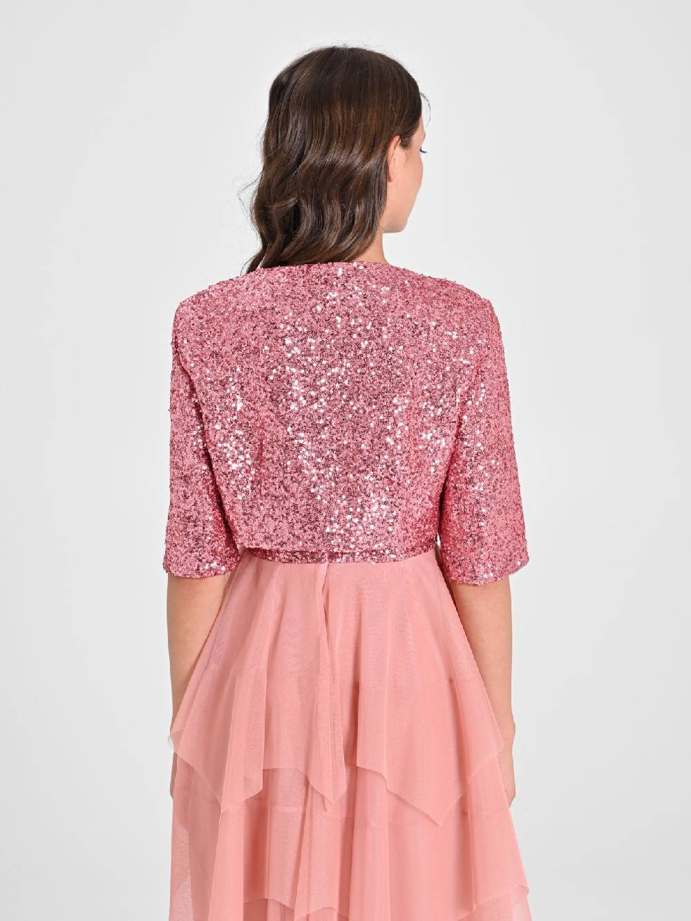 Rinascimento Coprispalle Aperto in Paillettes Rosa Bestseller