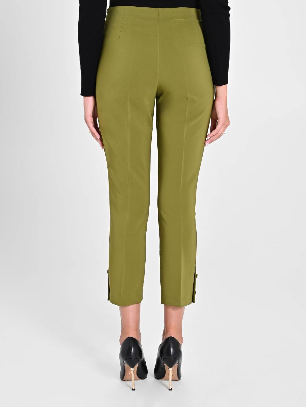 Rinascimento Pantaloni Slim in Tessuto Tecnico Verde Muschio Offerta settimanale