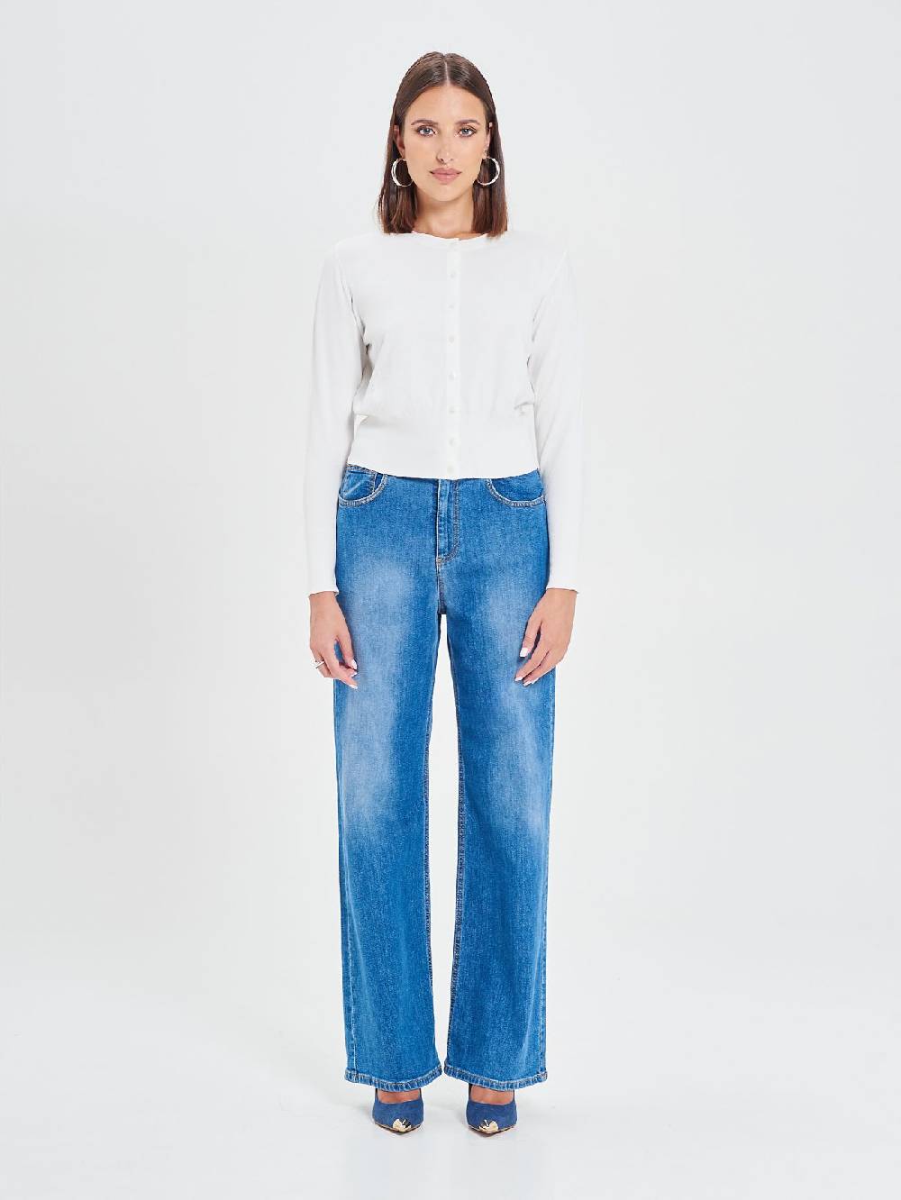 Rinascimento Cardigan Bianco in Maglia Eco Vero® Ultimi due giorni