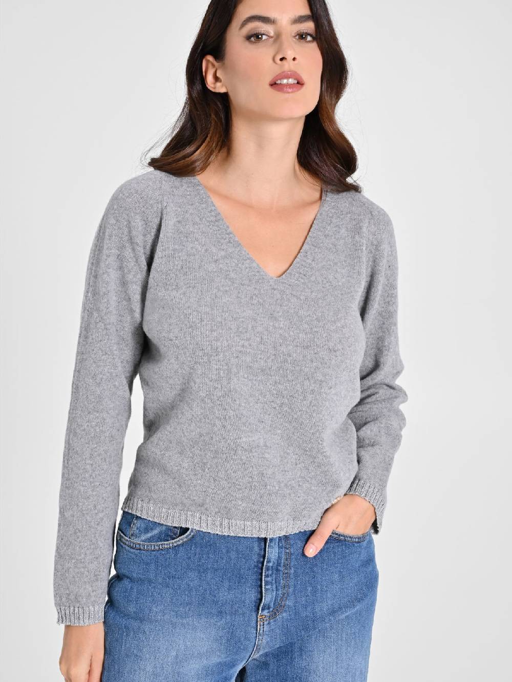 Rinascimento Maglione Lana Cashmere Grigio Fino al 60% di sconto