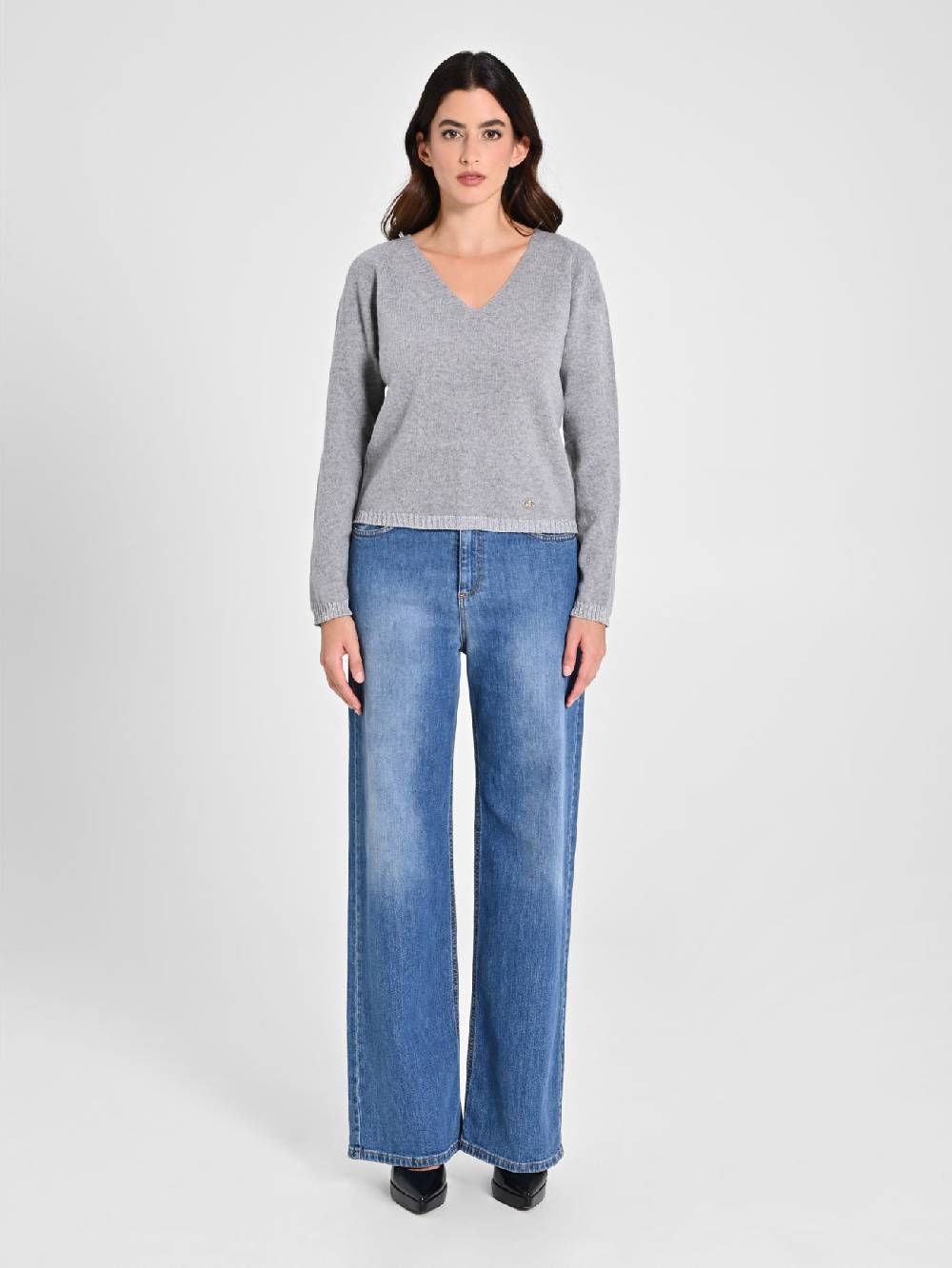 Rinascimento Maglione Lana Cashmere Grigio Fino al 60% di sconto