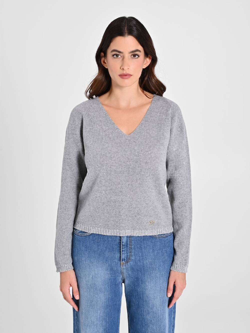 Rinascimento Maglione Lana Cashmere Grigio Fino al 60% di sconto