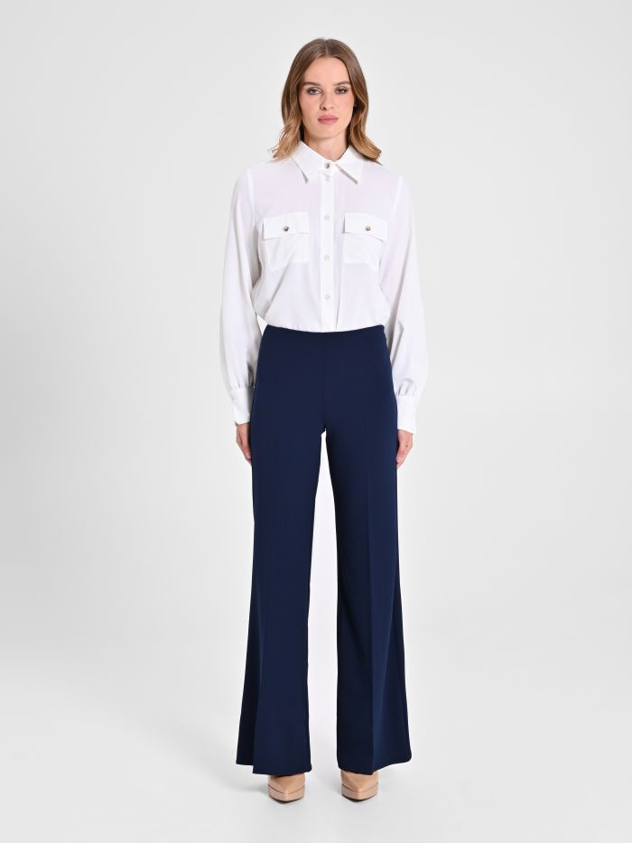 Rinascimento Pantaloni palazzo in scuba crèpe 50% di sconto per tempo limitato