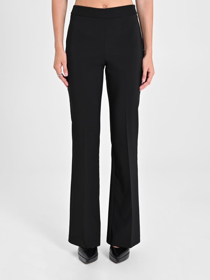 Rinascimento Pantaloni Mid Flared in Tessuto Tecnico Qualità