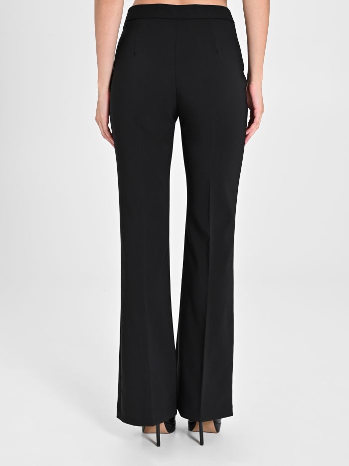 Rinascimento Pantaloni Mid Flared in Tessuto Tecnico Qualità